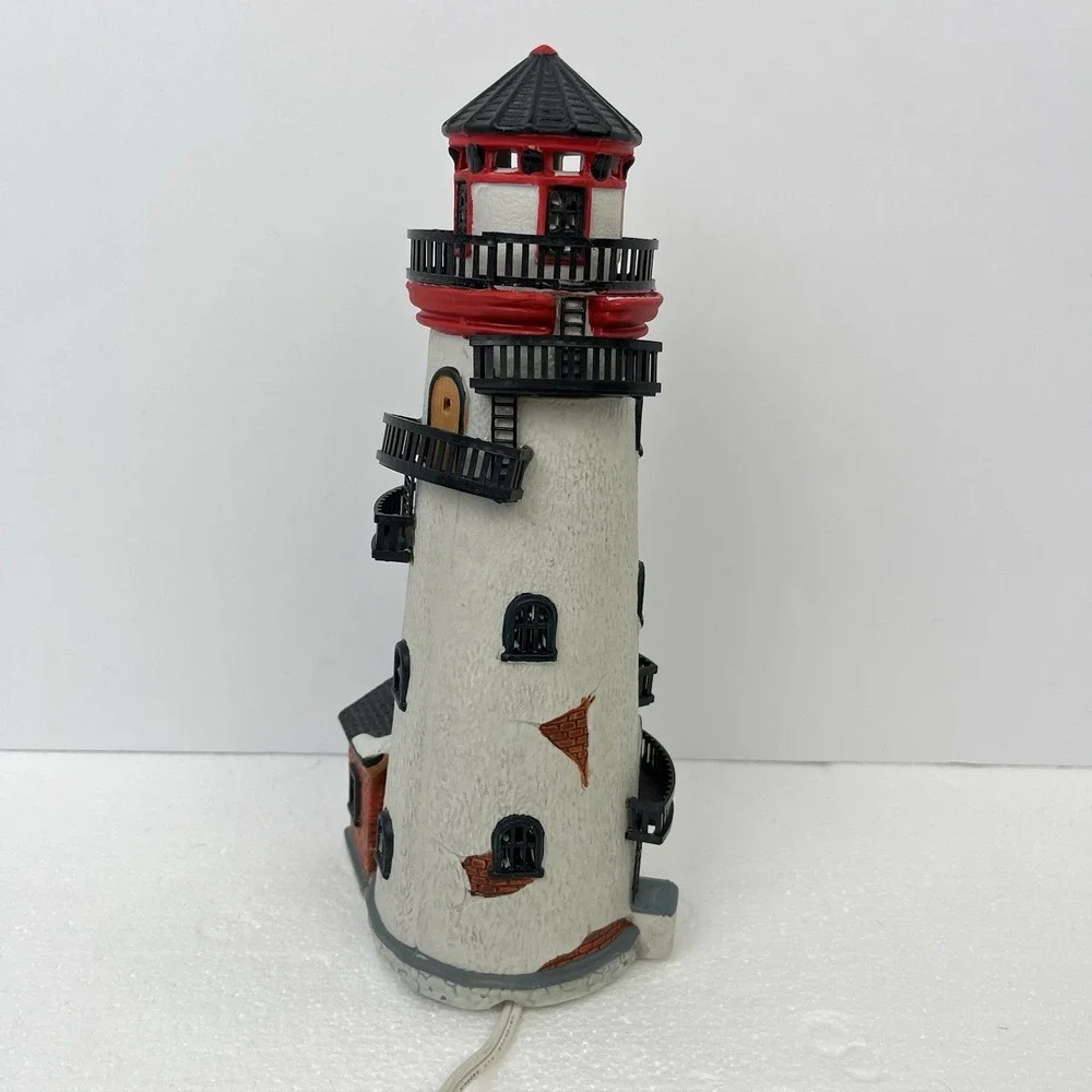 Lemax Village Collection Plymouth Corners Porcelain Lighthouse Christmas‎ Lights